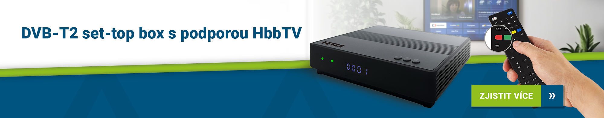 TESLA HYbbRID TV TH210 - set-top box DVB-T2 s HbbTV (H.265/HEVC)