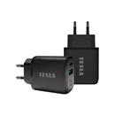 TESLA Power Charger T220 - dual fast charger 25 W PD 3.0/PPS (black colour)