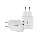 TESLA Power Charger T220 - dual fast charger 25 W PD 3.0/PPS (white colour)